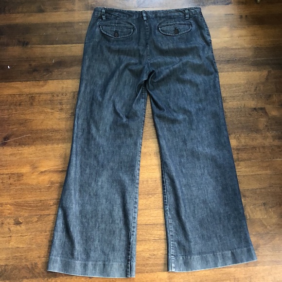 GAP Wide Leg Trousers Dark Blue Wash Size 12 Regular - Picture 3 of 7